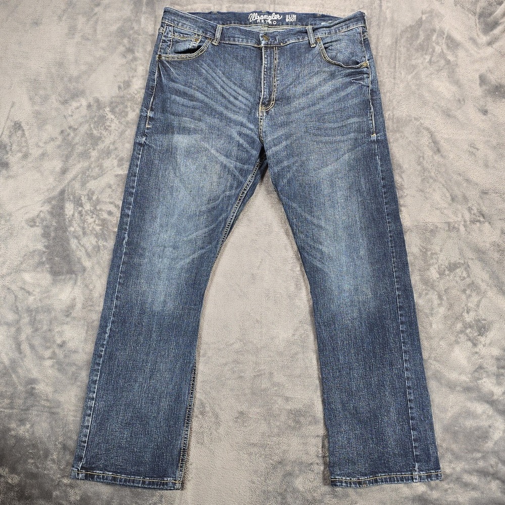 Wrangler Retro Slim Boot Jeans Mens 40x32 Blue Western Cowboy Rodeo Denim